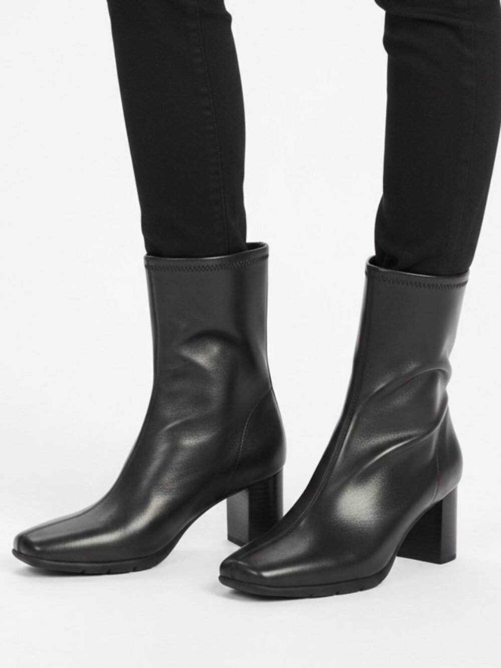 Aerosoles Women's Miley Faux Leather Block Heel Mid-Calf Boots NWT
